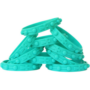 20 of Rosary Teal Wristbands