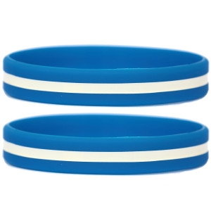 2 of Thin White Line on Blue Wristbands