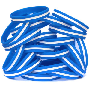50 of Thin White Line on Blue Wristbands