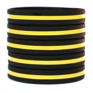 3 of Thin Yellow Line Wristbands
