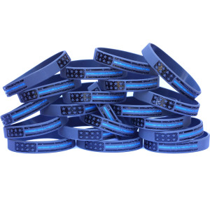 20 of Vintage Flag Thin Blue Line Wristbands