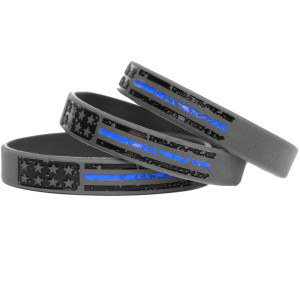 3 of Vintage Flag Thin Blue Line Wristbands 3 of Vintage Flag Thin Blue Line Wristbands