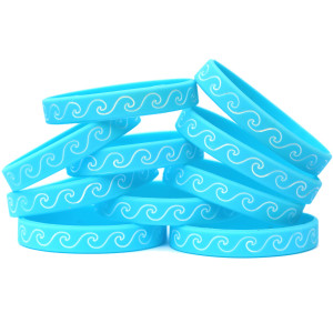 10 of Waves on Blue Wristband