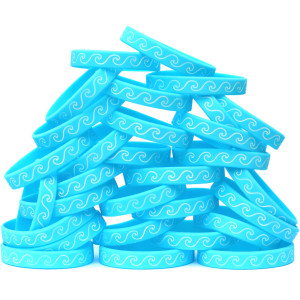 100 of Waves on Blue Wristband