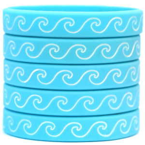 5 of Waves on Blue Wristband