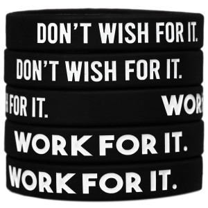 5 of Work for It Wristbands