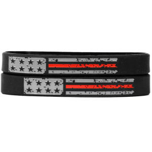 2 of Worn Distressed Flag Red Line Wristbands