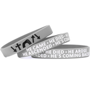 3 of He Came He Died He Arose He's Coming Back Wristbands
