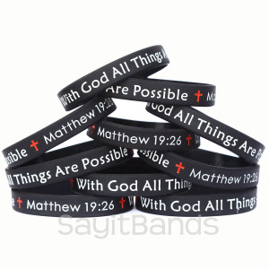 10 of With God All Things Are Possible Matthew 29:26 Wristbands
