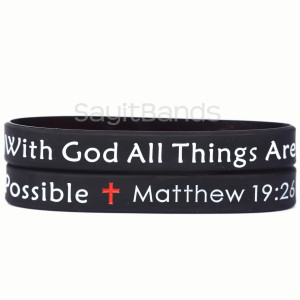 2 of With God All Things Are Possible Matthew 29:26 Wristbands