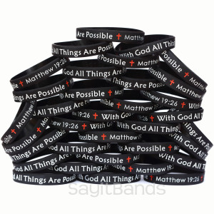 30 of With God All Things Are Possible Matthew 29:26 Wristbands
