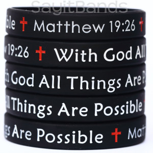 5 of With God All Things Are Possible Matthew 29:26 Wristbands