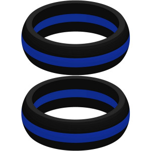 Thin Blue Line Silicone Rings