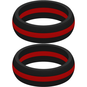 Two (2) of Thin Red Line Silicone Rings