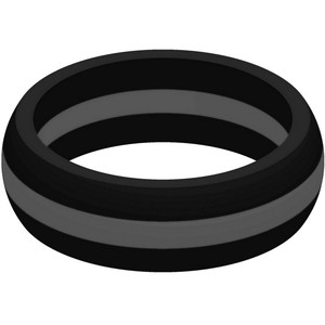 Thin Gray Line Silicone Ring - 9mm Wide Thin Gray Line Silicone Ring - 9mm Wide