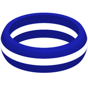 Thin White Line Silicone Ring - 9mm Wide