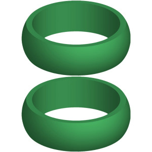Two (2) of Solid Green Silicone Rings