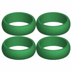 Four (4) of Solid Green Silicone Rings