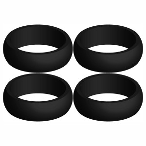 Four (4) of Black Silicone Rings