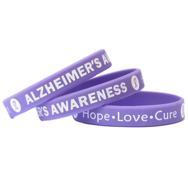 3 of Alzheimers Awareness Wristbands