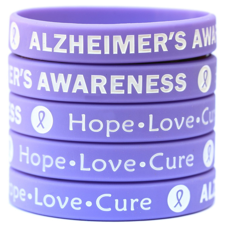5 of Alzheimers Awareness Wristbands