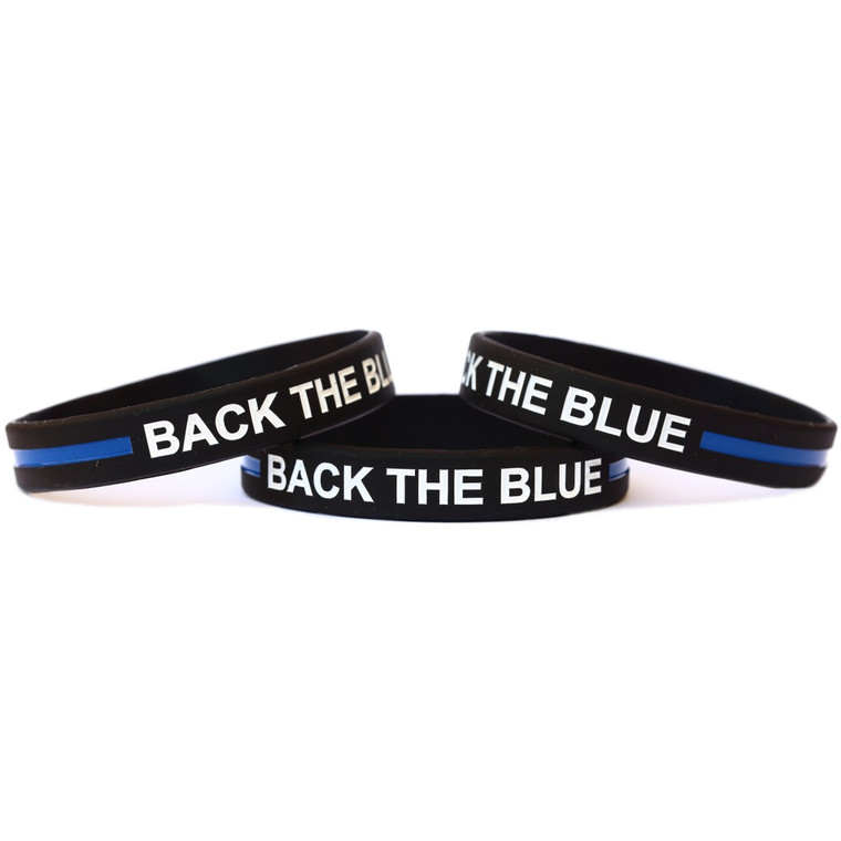 3 of Back the Blue Wristbands