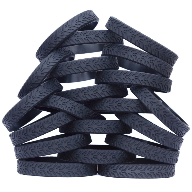 20 of Black Tire Wristbands