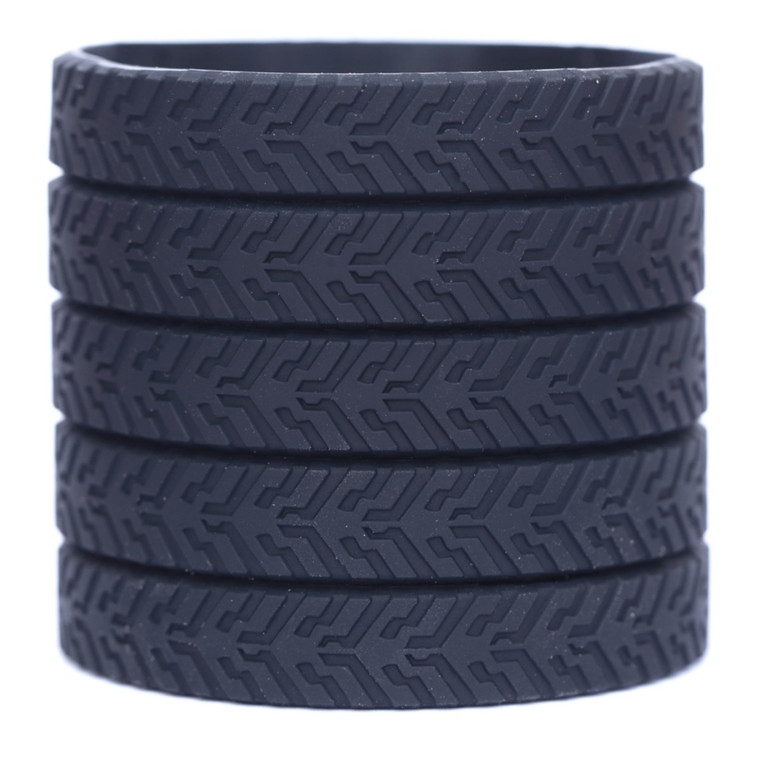 5 of Black Tire Wristbands