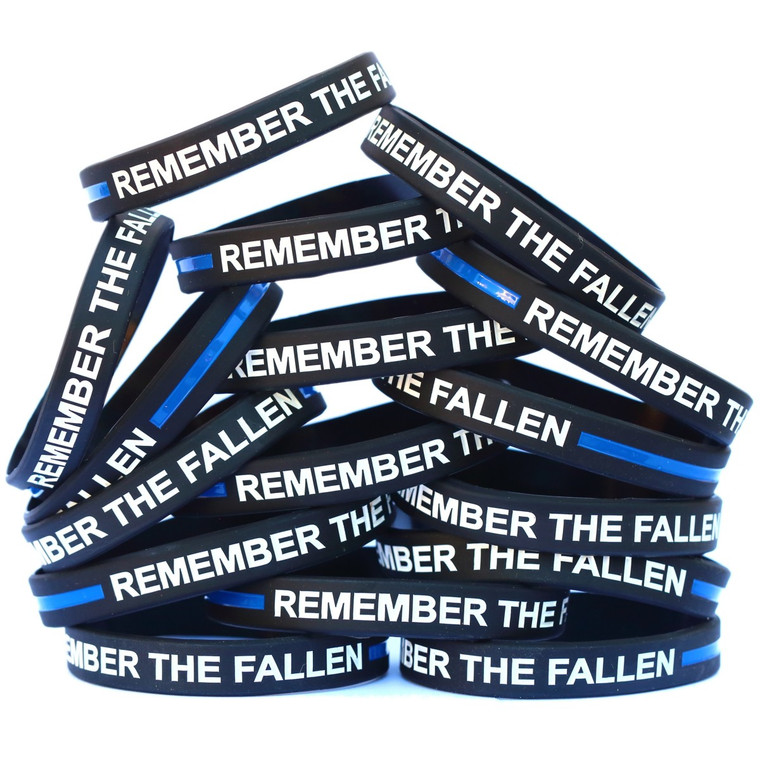 15 of Bold Letter Remember the Fallen Wristbands