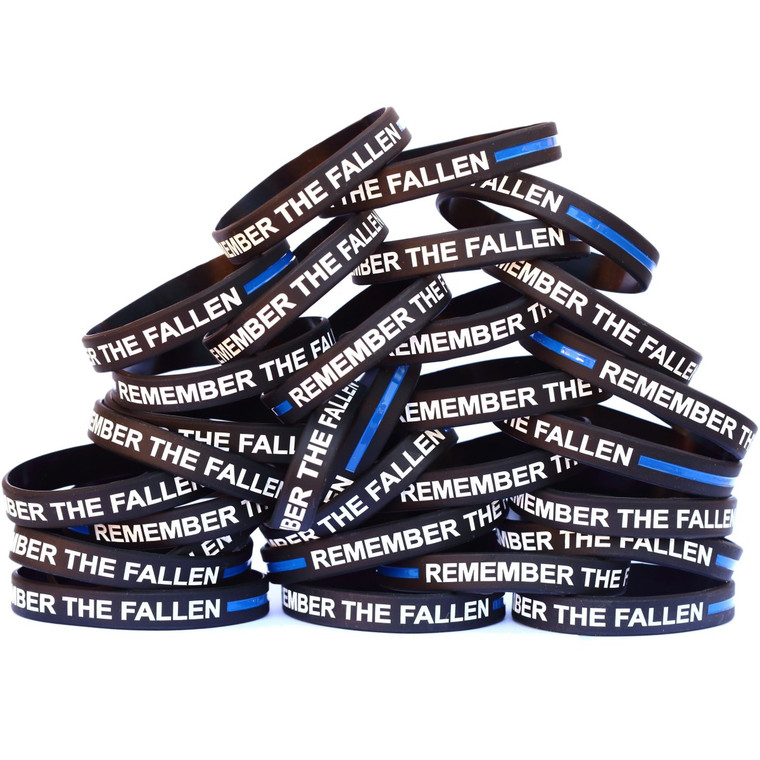40 of Bold Letter Remember the Fallen Wristbands