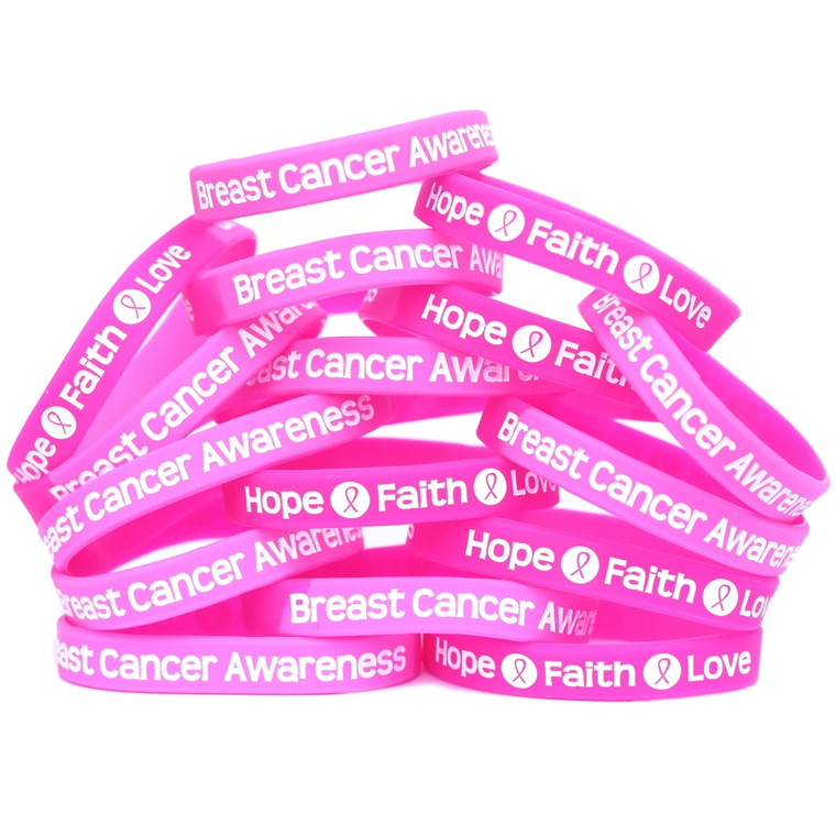 15 of Breast Cancer Awareness Wristbands