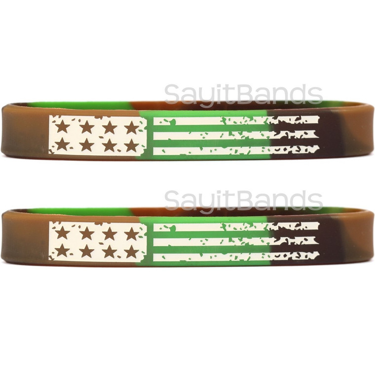 2 of Camo Flag Wristbands
