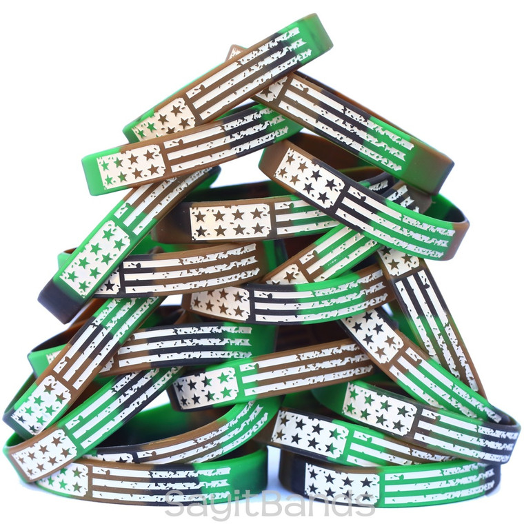 20 of Camo Flag Wristbands