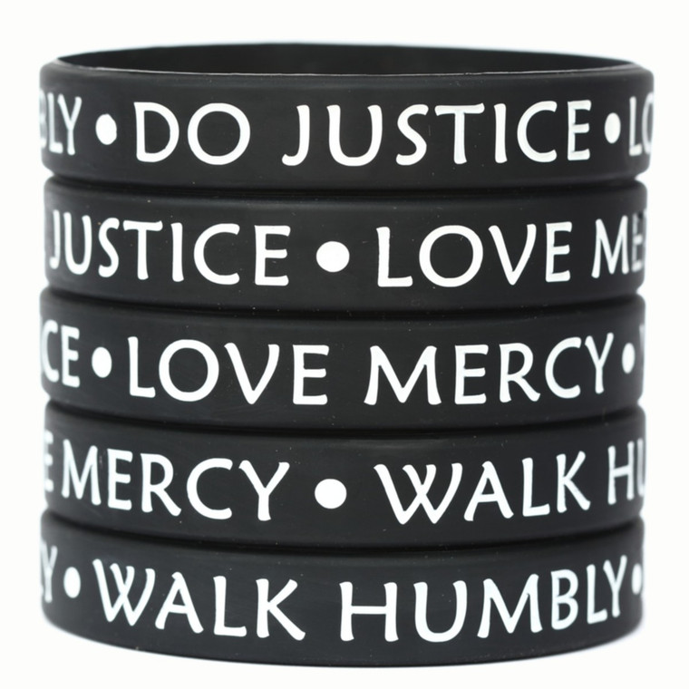 5 of Do Justice - Love Mercy - Walk Humbly Wristbands