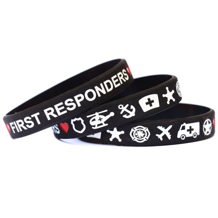 3 of First Responders Wristbands