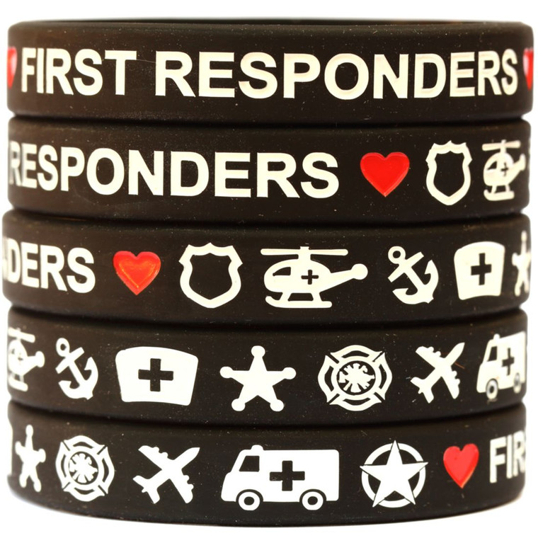 5 of First Responders Wristbands
