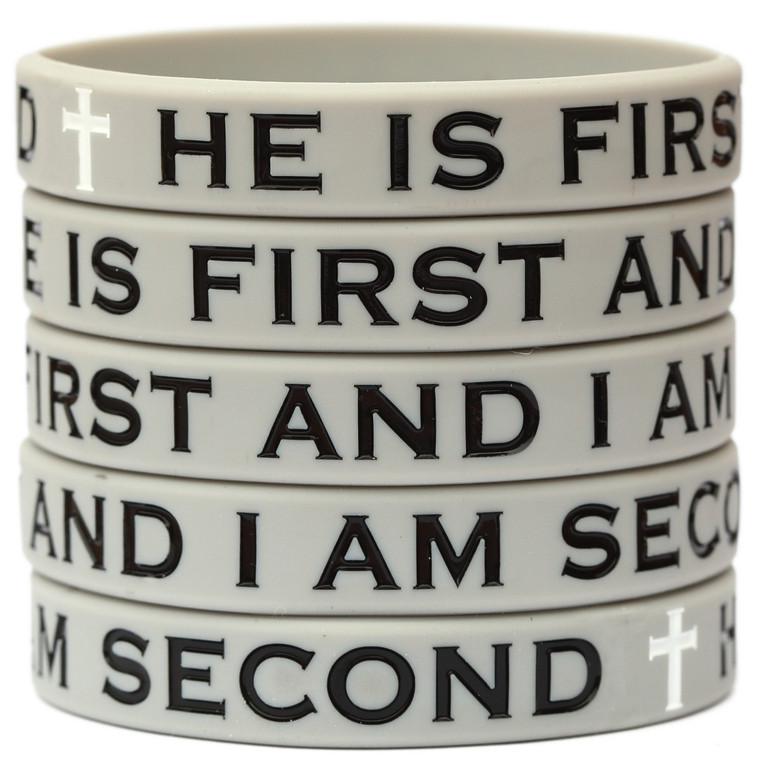 5 of He is First and I am Second Wristbands