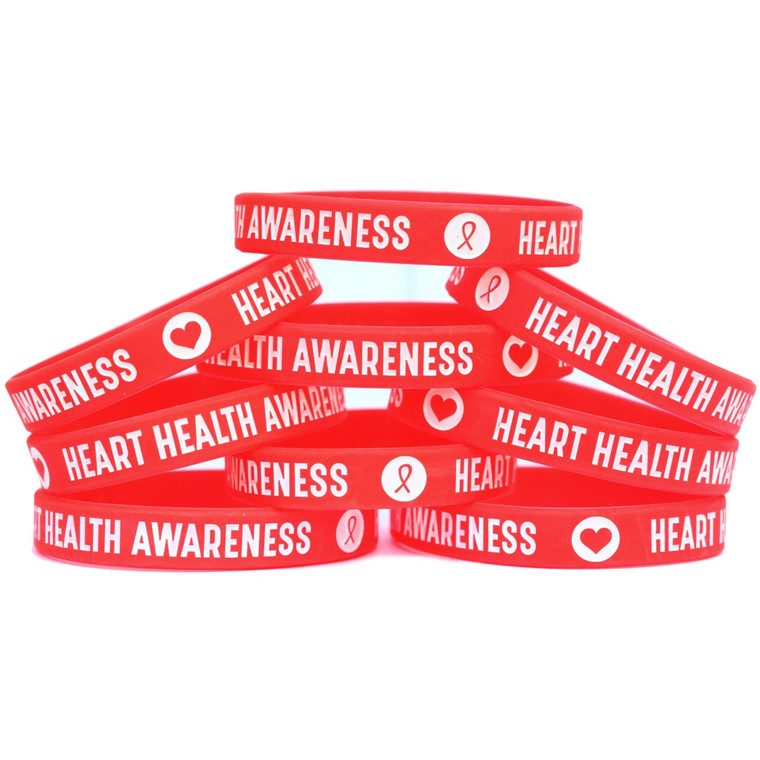 10 of Heart Health Awareness Wristbands