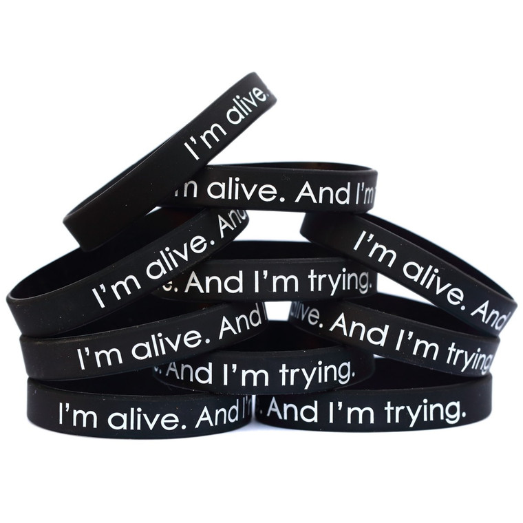 10 of I'm Alive and I'm Trying Wristbands