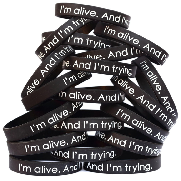 20 of I'm Alive and I'm Trying Wristbands