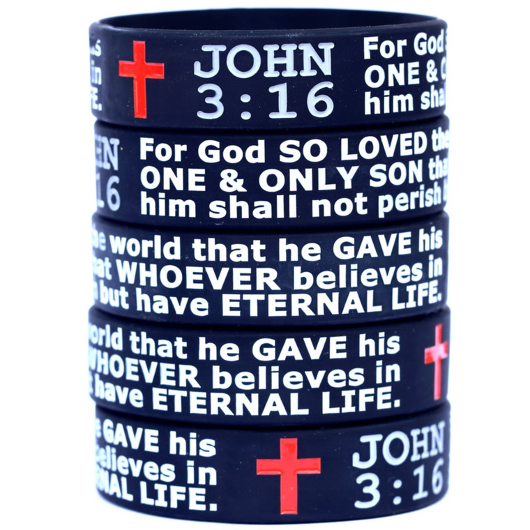 3 of John 3:16 God So Loved the World Wristbands