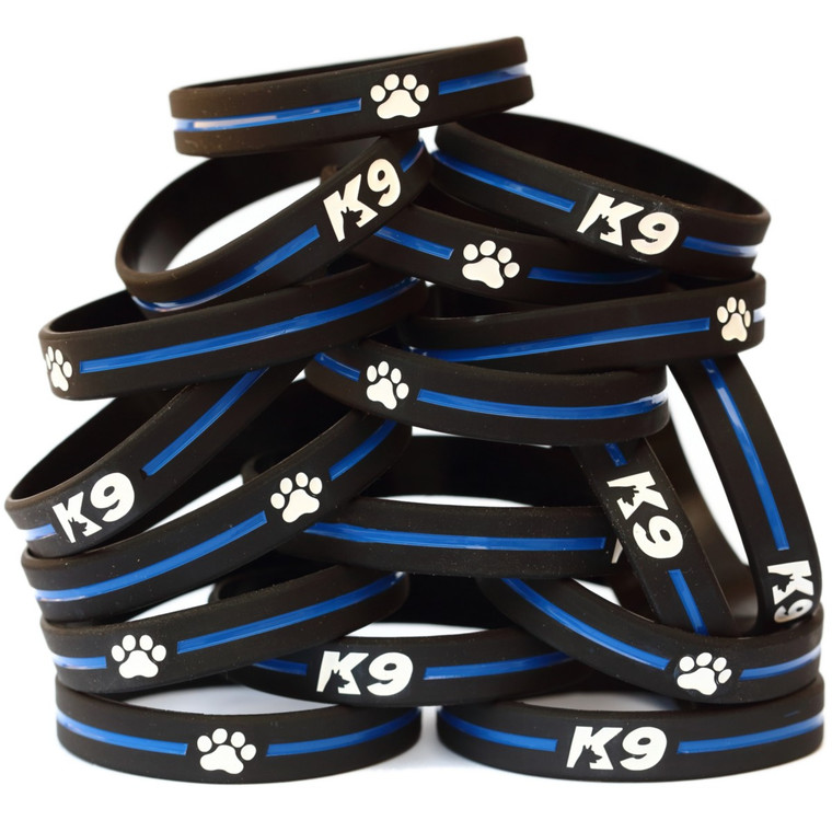 20 of K9 Bracelets Thin Blue Line Wristbands