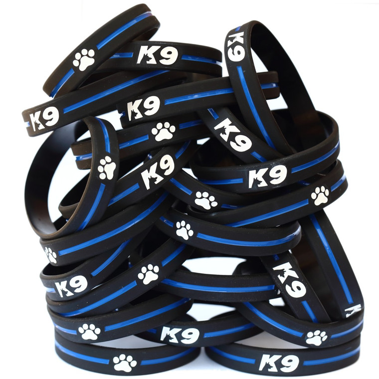 50 of K9 Bracelets Thin Blue Line Wristbands