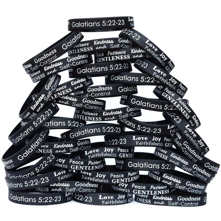 100 of Love Joy Peace Patience Galations Wristbands
