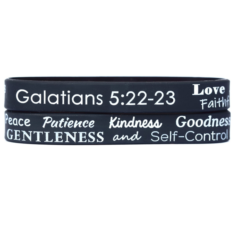 2 of Love Joy Peace Patience Galations Wristbands