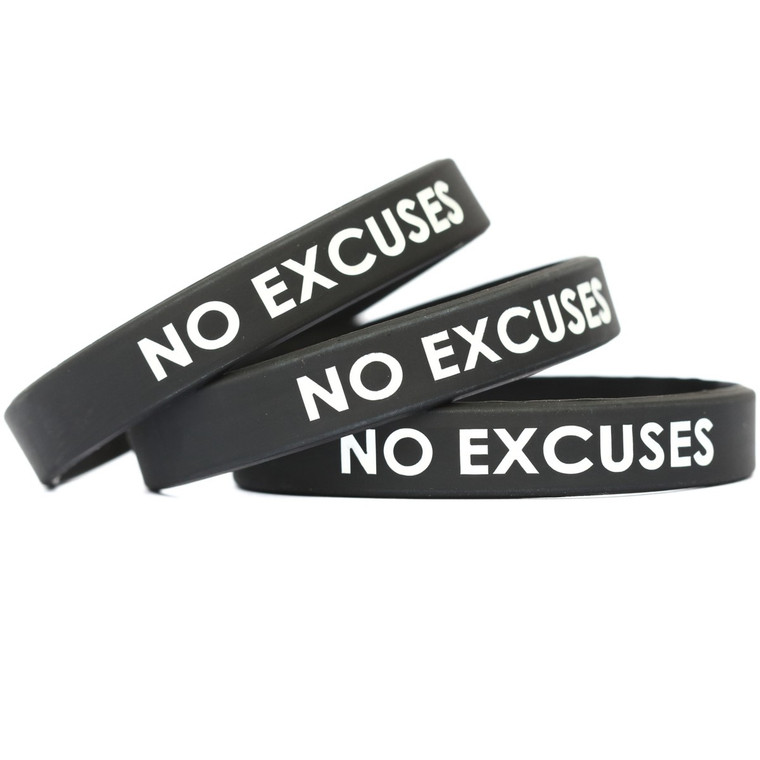 3 of No Excuses Wristbands