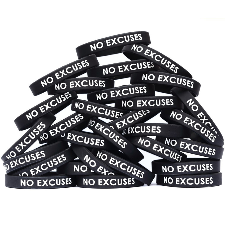 50 of No Excuses Wristbands