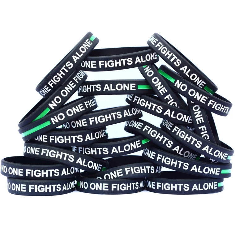 20 of No One Fights Along Green Line Wristbands