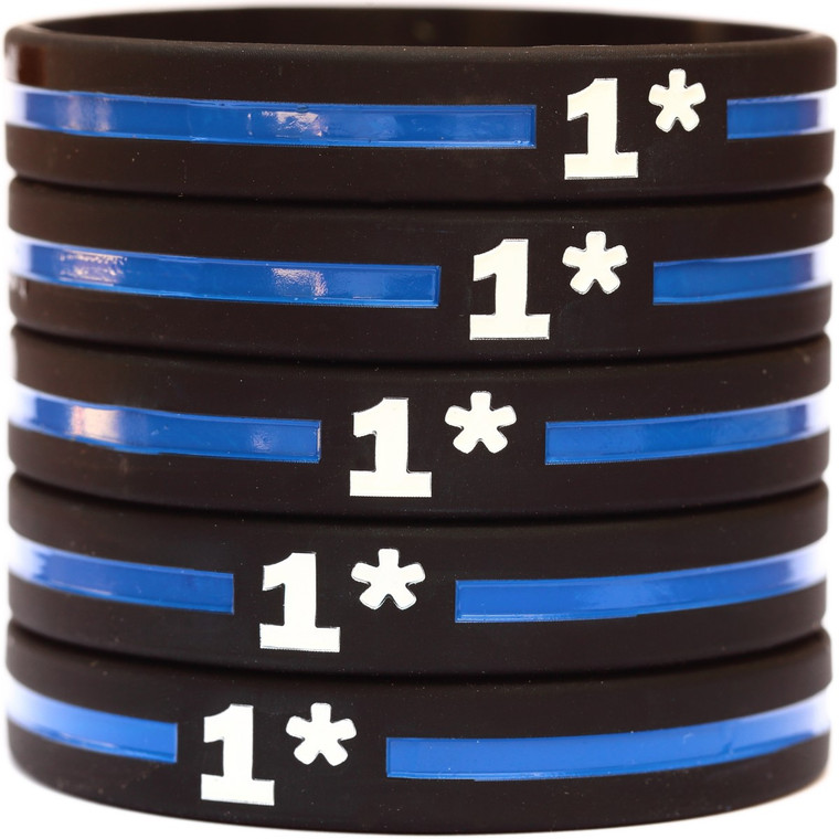 5 of One Asterisk Bracelets Thin Blue Line Wristbands