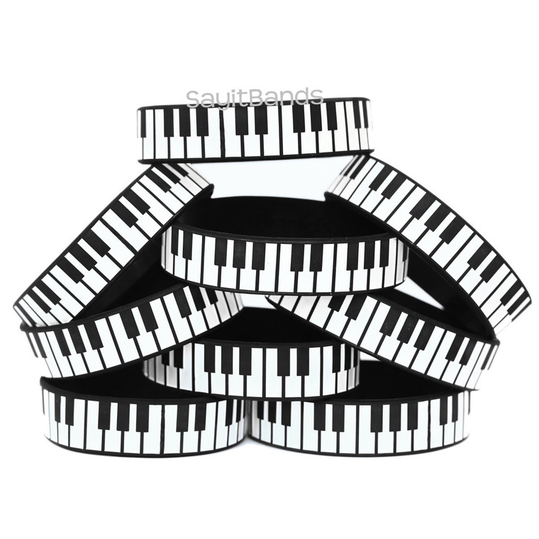10 of Piano Key Musical Design Wristbands